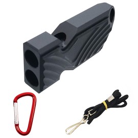 CTRICALVER Aluminum Alloy Whistle Safety Whistle with High Decibel Number Lanyard for Boating Outdoor Camping Hiking Twill Black