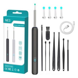귀이개 귀파개스마트 비주얼 귀지제거 1000W 관리용 D37R 청소세트 [NE3 화이트 싱글 귀걸이] Smart Visual Earwax Remover 1000W Care Set D37R [NE3 White Single Earring]