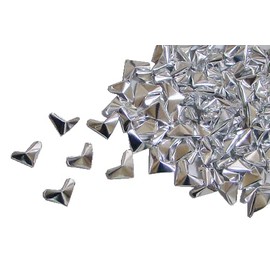 100 Small Paper Origami Hearts. 1 inch Wide Across the Top. Already Made, Ready to Ship (Silver Foil)