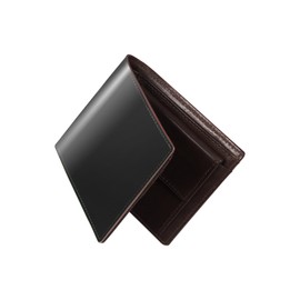 Aoita Men's Bi-fold Wallet, Tochigi Japan, Genuine Leather, Bifold Wallet, Holds 9 Cards, Coin, Safe, Thin, Made by First-class Wallets Artisans for Gentlemen, Father's Day, black coffee