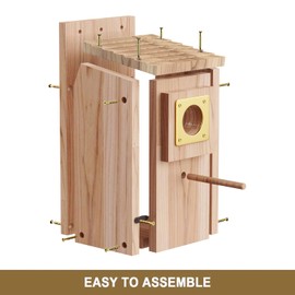 Bird Houses for Outside with Copper Guard,Thicken Wooden Bluebird House Clearance Garden Country Cottages, Nesting Box for Finch Swallow Wren Chickadee Wild Bird Supplies