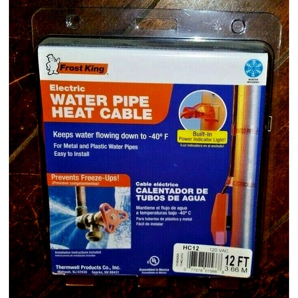 Frost King Electric Water Pipe Heat Cable (9-13 ft./2.7-4 M) HC12