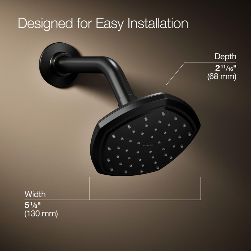 Kohler 27050-BL Occasion® Single-function showerhead, 2.5 gpm, Matte Black