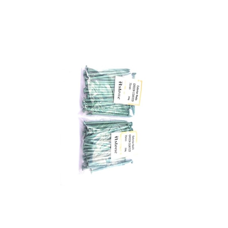 Astone Green Coated Exterior Nails (500g x 75mm)