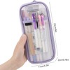 Grid Mesh Pen Pencil Case Clear Big Capacity Pencil Bag