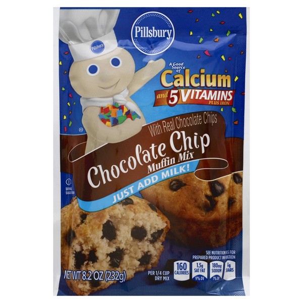 Pillsbury Chocolate Chip Muffin Mix, 7.4-Ounce (Pack of 12)