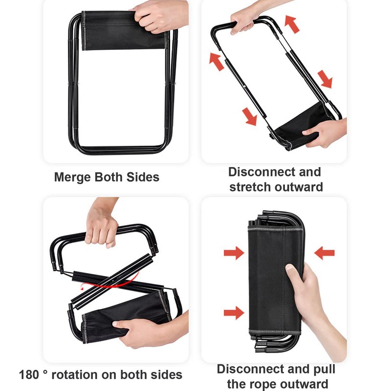 Gadgetking Folding Stool Portable Seat Camping Adjustable Outdoor Festival Chair