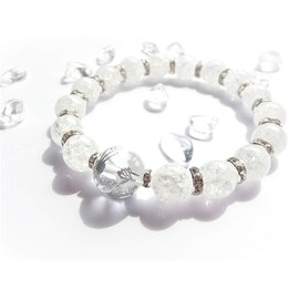 Kanoishi ∞ (Dragon God's Power of Luck Rising to Your Arms) Blue Dragon Bracelet, Women's, Men's, 0.6 inches (14 mm), Natural Stone, AAA Crack Crystal (For Purification, Rough Stone), Crystal