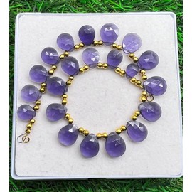 8.5 Inch 1 Beach Purple Amethyst Quartz 21 Pieces Beads Size 8 x 6-12 x 10 mm Shape Pear Cut Faceted Making, Beading & Craft Supplies B0BNIWA57
