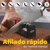 J.H. Company Afilador De Cuchillos Cocina Ergonómico 3 Etapas Manual