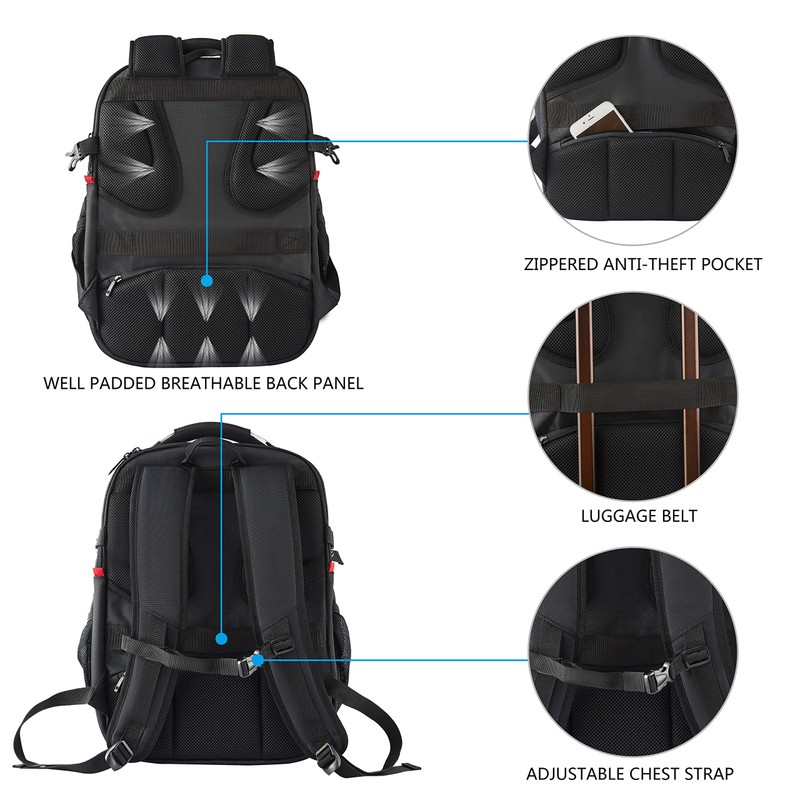 KROSER Travel Laptop Backpack 17.3 Inch XL Computer Backpack with