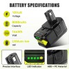 For Ryobi 2pack 8.0Ah For RYOBI P108 18V One Plus