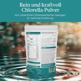 Aligma Organic Chlorella Powder 250g to Strengthen the Immune System, Super Green Powder, Natural Source of Vegan Protein, Minerals and Vitamins | Resealable Packaging