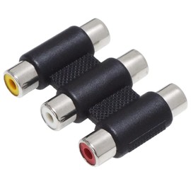 KAUMO RCA Extension Connector RCA Relay Connector Red White Yellow 3 Pin Female to Female