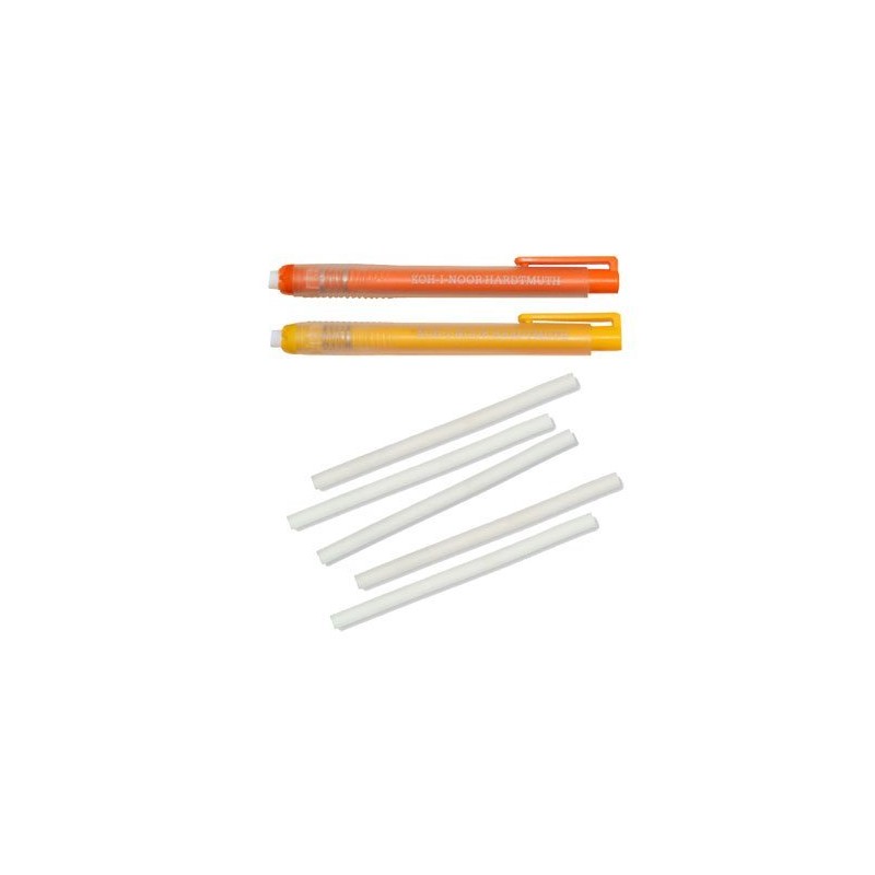 KOH-I-NOOR Set of 2 Retractable Rubbers (Yellow + Orange) 12.5