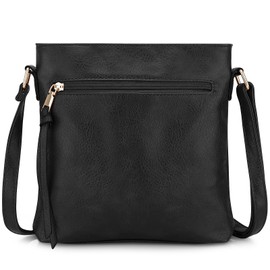 dobsechs Soft PU Leather Crossbody Bags for Women, Cross Body Bag with Multiple Pockets, Adjustable Strap, Perfect for Daily Use，Black