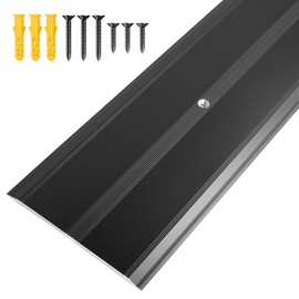 Jiekayi Aluminum Metal Door Threshold, Floor Transition Strip, 36'' L x 4'' W x 0.1'' H, Flat-Profile Threshold, Flooring Gaps Carpet Vinyl Wood, Stylish Doorway Transition Draft Protection (Black)