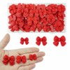 SaktopDeco 60 PCS Red Resin Bows with Flat Back Bow