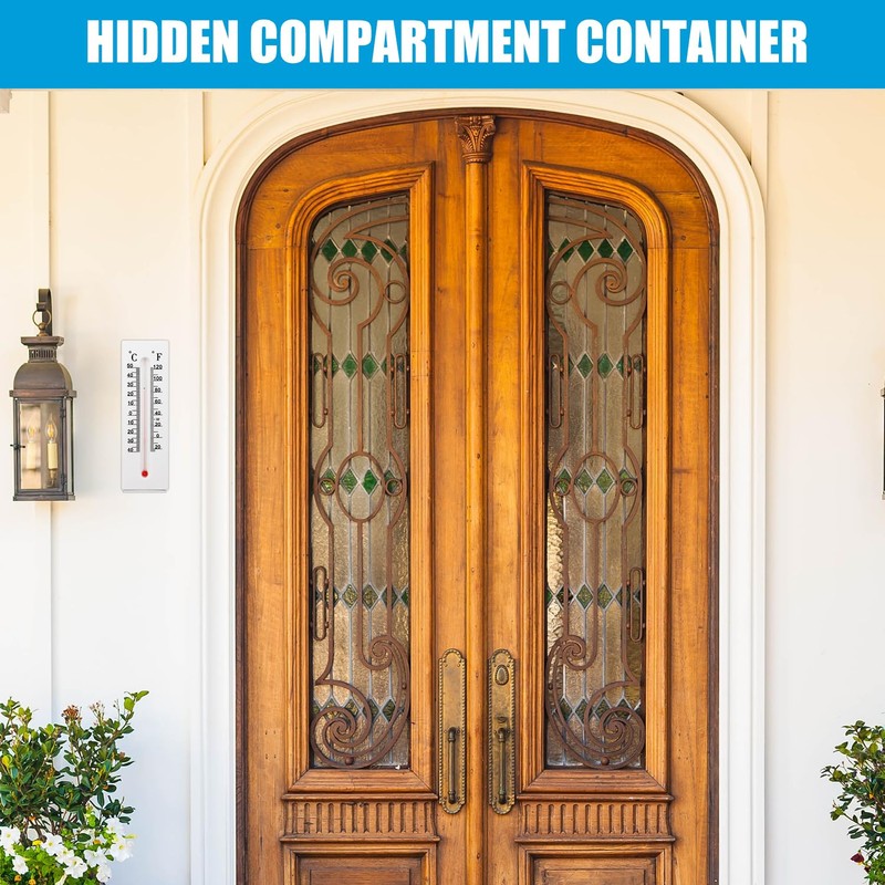 Outdoor Key Hideout, Decorative Thermometer, Key Box Holder for Replacement