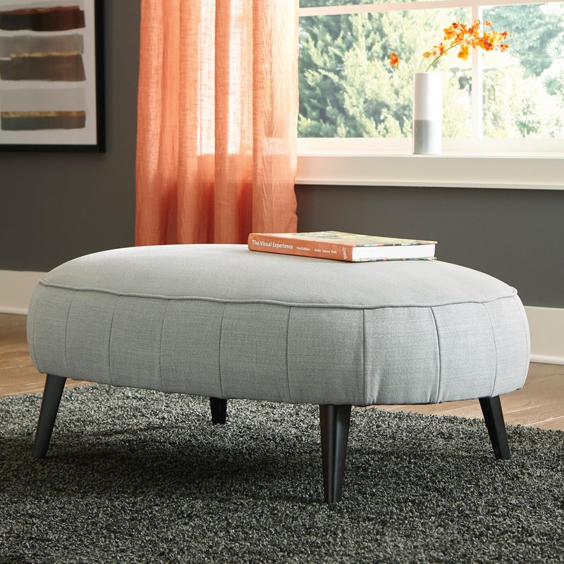 Signature Design by Ashley Hollyann Mid-Century Modern Oversized Ottoman, Gray