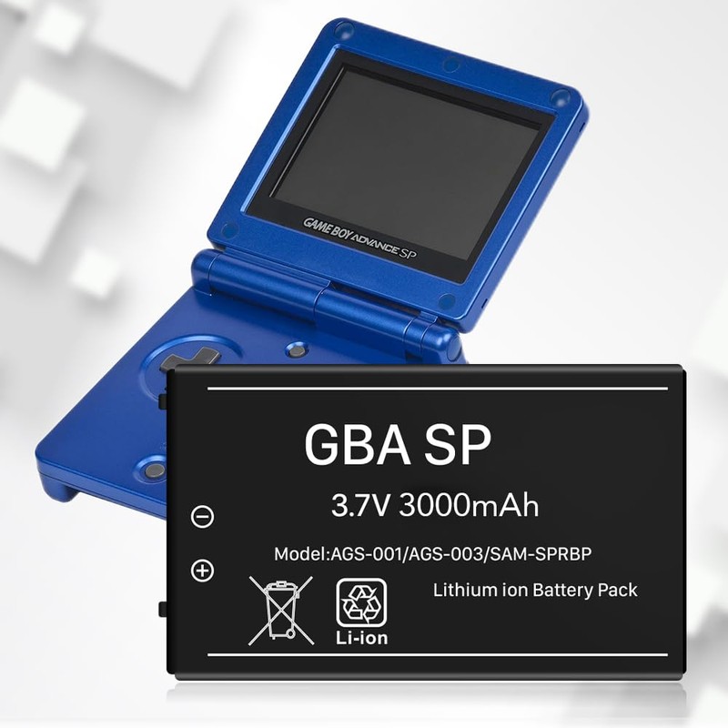 WAVYPO Upgraded 3000mah Battery for GBA SP, 2 Pack