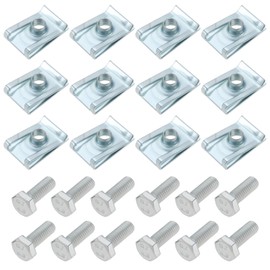 The Lord of the Tools 12 Sets Fixing Clips Roof Bar Fixing Bolts Compatible with Renault Trafic MK2 2001-2014 Compatible with Vauxhall Vivaro A 2001-2014 Silver