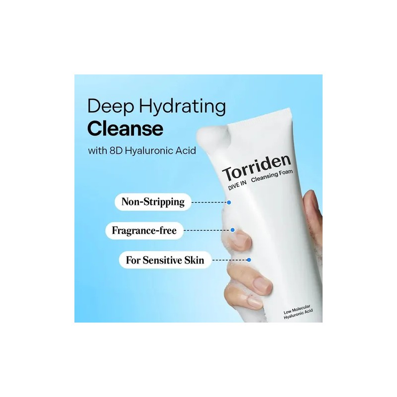 Jabón Facial En Espuma Limpiadora Torriden Dive In, 150 Ml