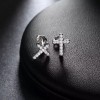 ZARD Cubic Zirconia Pavé Cross Stud Earrings in Sterling Silver