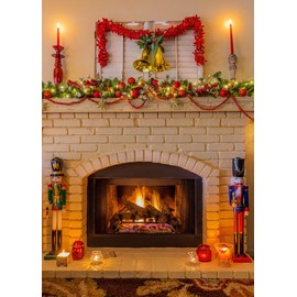 Alltten 5x7ft Merry Christmas Backdrop Christmas Fireplace Backdrop Christmas Party Decoration Backdrop Xmas Photographer Studio Props F99