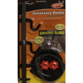 HME Durable Easy-To-Attach Convenient Versatile Hunting Ground Blind Accessory Hook with Drink Holder and Two Hooks