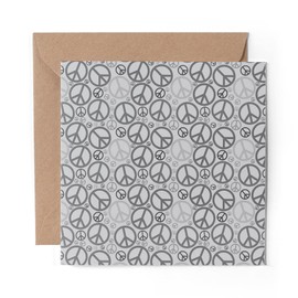 1 x Greeting Card BW - Peace Sign Symbols Hippy - Blank Birthday Celebration Anniversary #36508