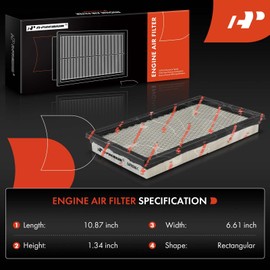 A-Premium 2-PC Engine Air Filter Compatible with Mini Cooper 2002-2008/2011/2013-2014, 1.6L, Replace# 13721491749