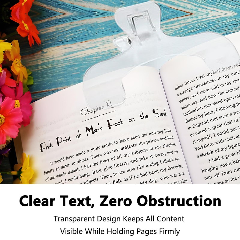 Book Clip Page Holder for Reading Transparent Book Opener Clips