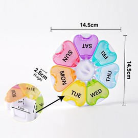 Wopanxye Weekly Pill Organizer, Travel Size 7 Day Pill Box Case with Spring Open Design, Portable Daily Large Compartment Meds Container for Vitamins, Cod Liver Oil, Supplements, Fish Oil, Medication
