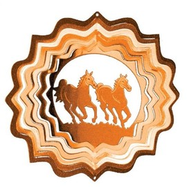 Iron Stop - 6"/15cm COPPER HORSE Steel Garden Wind Spinner-1175-6-3A