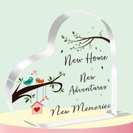 WTOPP New Home Acrylic Gifts,2024 Housewarming Gift,First Home Gift, Moving House Gift,New Home Gifts For Couple Friend Family,Engraved Acrylic Plaque Keepsake Home Decor Gifts