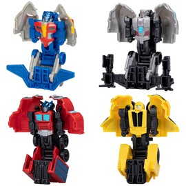 Transformers EarthSpark Tacticon Bundle, Set of 4 Mini Robot Action Figures, Converts in 1 Step, Interactive Fidget Toys for Boys and Girls Ages 6 and Up (Amazon Exclusive)