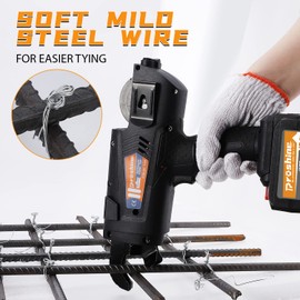 Proshine 5pcs Rebar Tie Wire, 1/32" Diameter (0.8mm) Tying Wire, 40" Length Stainless Steel Coil, Rebar Tie Gun Wire for Automatic Rebar Tie Gun, 3600 ft