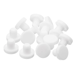 sourcing map 16 Pieces White Rubber Stopper, 8mm Plug Holes for 7.5-7.8mm/0.3-0.31" Hole