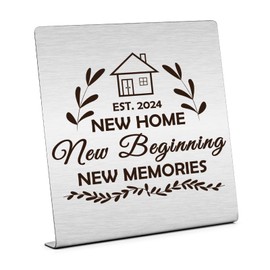 New Home Gift for Women Men Plaque Sign Desk Decor for New Home House Warming Gift for Best Friends Decor Gifts for Home Office New Home Owners Gifts Thanksgiving Birthday Gifts for Friends