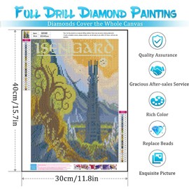 6Packs Abstract Landscape Diamond Art Kits for Adults,Ring Art Diamond Painting Kits,DIY 5D Fairy Dust Diamond Art Painting Kits,Magic Castle Diamond Dots for Adults for Home Wall Decor 12x16inch