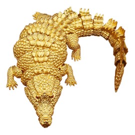 iplusmile Vintage Animal Figurine Sculpture Alligator Table Centerpiece Decor with Movable Joints for Home Entryway Aesthetic and Interactive Tea Seat