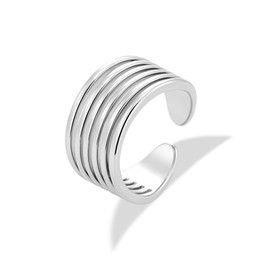 ALEXCRAFT Adjustable Silver Rings For Women Mens Rings Silver Toe Chunky Open Finger Ring