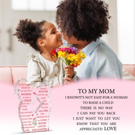 Mom Gifts from Daughter for Mom from Daughter, Mom Gift from Daughter on Birthday-Thanksgiving,Valentine-Mother Day Desk Decor Acrylic Sign Mom Gifts from Daughters