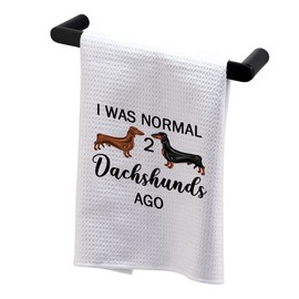 BDPWSS Dachshund Kitchen Towels Dachshund Owner Gift i was Normal 2 Dachshunds Ago Dachshund Lover Gift Wiener Dog Mom Gift (Two Dachshunds TWCA)