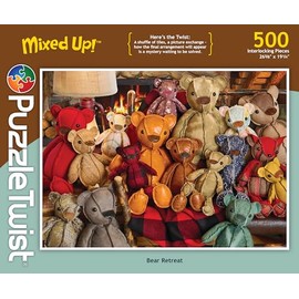 PuzzleTwist - Bear Retreat - 500 Piece Jigsaw Puzzle, Mixed Up! Series, Unique, Challenging, Fun for Adults, Family, Teens, Made in USA