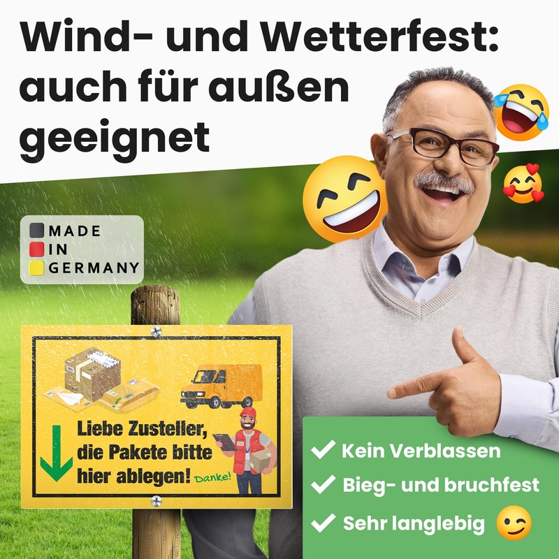 DankeDir! Pakete bitte hier abgen - Sign 30 x 20