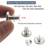 ZENGLU 8 Sets Jean Buttons pins No Sew Instant 17mm