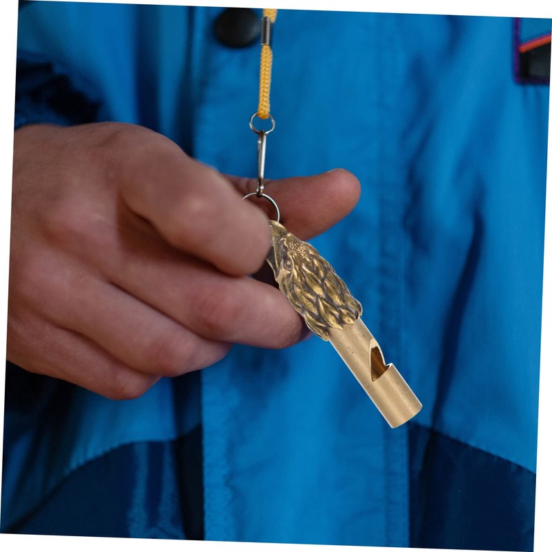 BESPORTBLE 1pc Brass Referee Whistle Keychain Survival Pendant for Outdoor