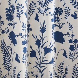 Exclusive Home Curtains Silhouette Floral Light Filtering Grommet Top Curtain Panel Pair, 54"x96", Indigo, Set of 2